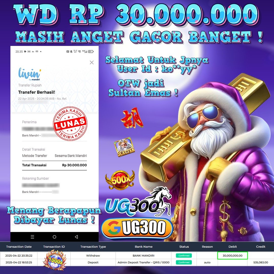 UG300 JACKPOT KAKEK ZEUS Rp.30,000,000- DIBAYAR TUNTAS